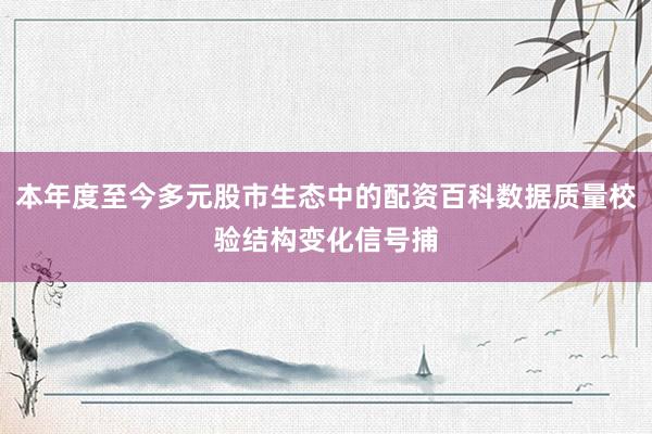 本年度至今多元股市生态中的配资百科数据质量校验结构变化信号捕